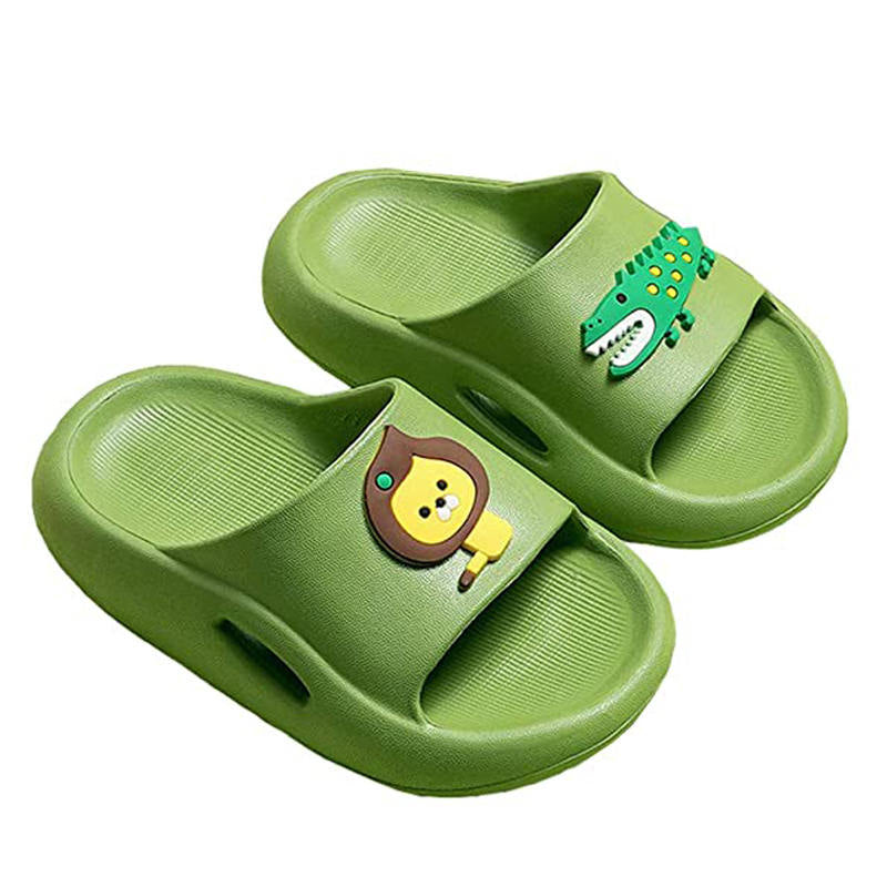 Kids Boys Girls Cute Animal Slippers Beach Pool Home Shoes-Green