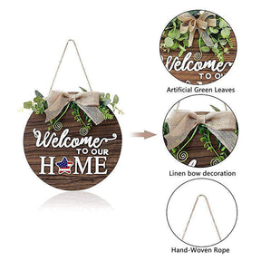 Welcome Sign Wreath Interchangeable Seasonal Holiday Home Decoration