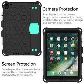 Hive iPad Case For iPad Pro/Air 10.5/iPad 10.2 Durable Stand Cover With Shoulder Strap-BlackAqua