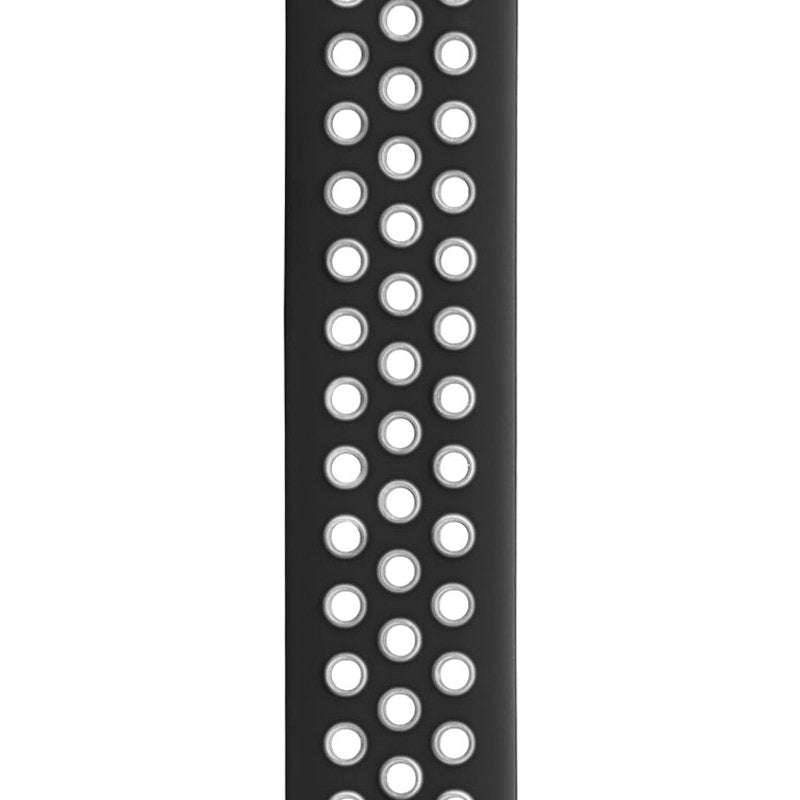 Sports Breathable Silicone Solo Loop Watchband for Apple Watch Series 6/5/4/3/2/1/SE-BlackWhite