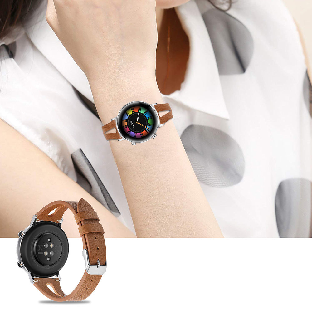 Leather Bands WIth Breathable Hole For Samsung S3/Galaxy Watch 46mm(Brown)