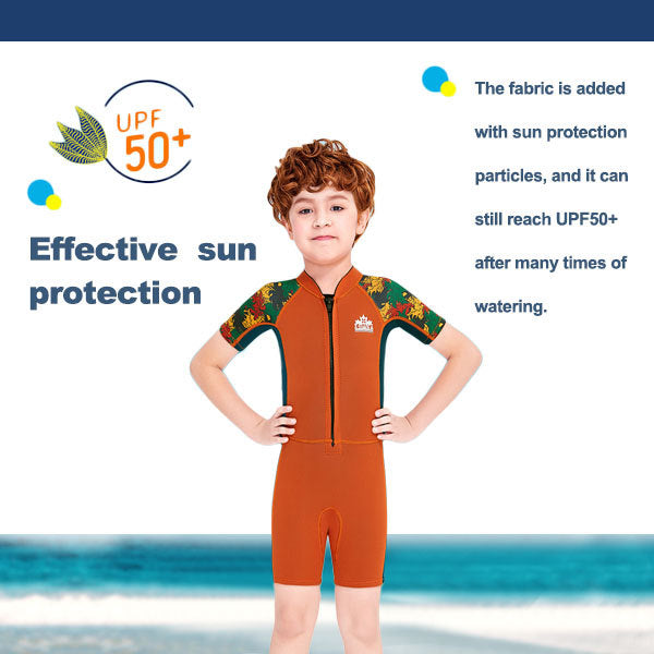 Adore 2.5mm Kids Wetsuit Thick Warmth One-piece Short-sleeved Wetsuit -M150606K-Orange