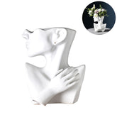 25cm Height Statue Flower Vase Face Pots Bust Head Shaped for Birthday Gifts Home Office Decoration