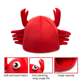 Self-Warming Crab Pet House Bed 2 In 1 Foldable Cushion Mat for Dogs And Cats-Red