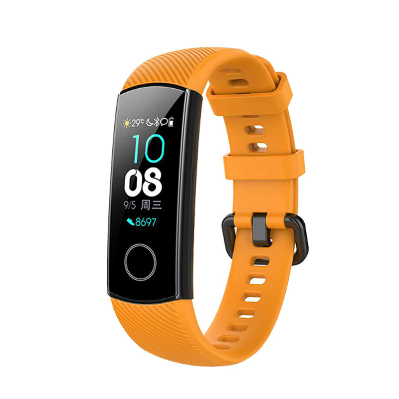 HWRY Silicone Watch Band Quick Release Strap Replacement Wristband For Huawei Band 4/5 And Honor Band 4/5 For Women-Orange