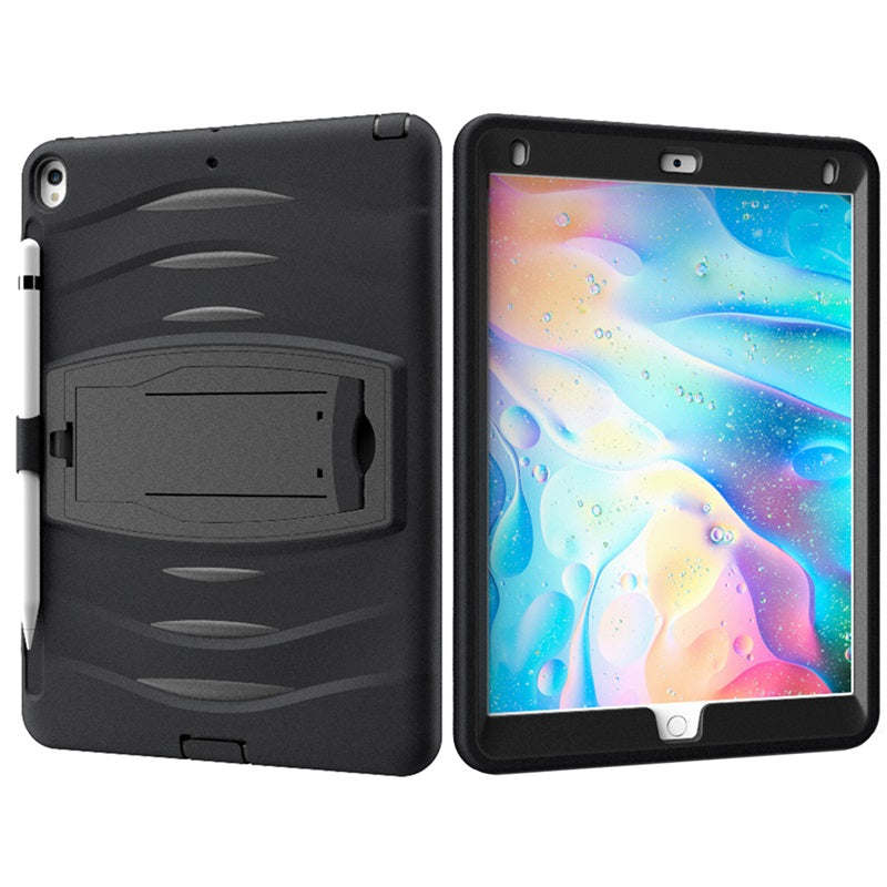 Shock Wave Kickstand Case Anti-Fall Protection With Pencil Holder For 10.5inch iPad Air3/iPad Pro10.5-Black