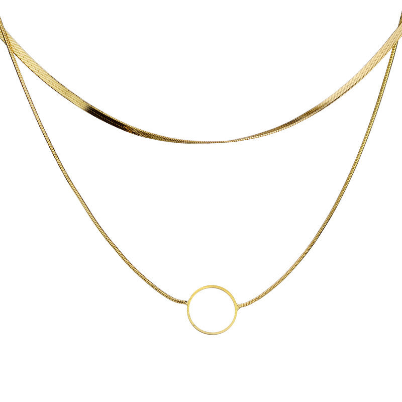 Minimalist Style Double Layer Necklace for Womens