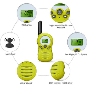 2 Pcs Walkie Talkies for Kids 22 Channels Outdoor Adventure Gear-Green