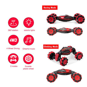 Gesture Sensing RC Stunt Car with Light Music Off-Road Car Toy for Kids-Red