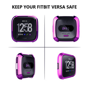 For Fitbit Versa Electroplated TPU Watch Case -Purple