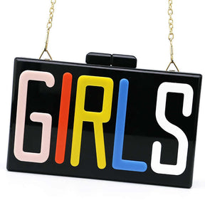 Acrylic Letter Square Box Shoulder HandBags For Wedding Party Purse