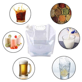 12 Pcs 5L Collapsible Emergency Water Jug Container Bags for Camping