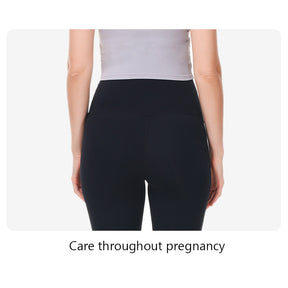 Maternity Leggings Over The Belly Stretch Breathable Yoga Tights-Black