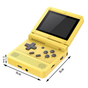 64Bit 3.0 in IPS Retro Flip Handheld Game Console Built in 1000+ Games-Yellow