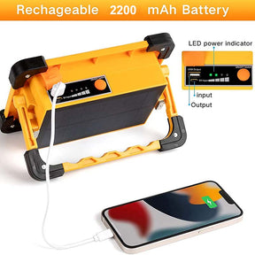 Rechargeable Solar LED Work Light 4 Light Modes for Job Site Lighting Emergency Camping-60W