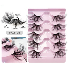 Half Lashes Natural Looking Cat Eye Fluffy 3D Curly False Eyelashes-31
