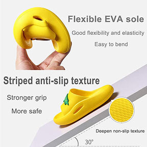 Kids Boys Girls Cute Animal Slippers Beach Pool Home Shoes-Yellow