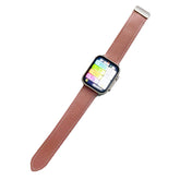 Litchi Grained Leather Band with Magnetic Buckle for Apple Watch-Pink