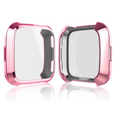 For Fitbit Versa Electroplated TPU Watch Case -Pink