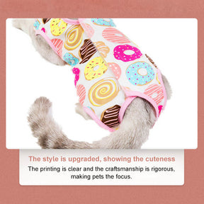 Cat Surgery Recovery Suit Breathable for Abdominal Wounds and Skin Diseases-Donut