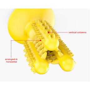 Dog Toothbrush Cactus Chew Toys Dog Teeth Cleaning Stick-Yellow