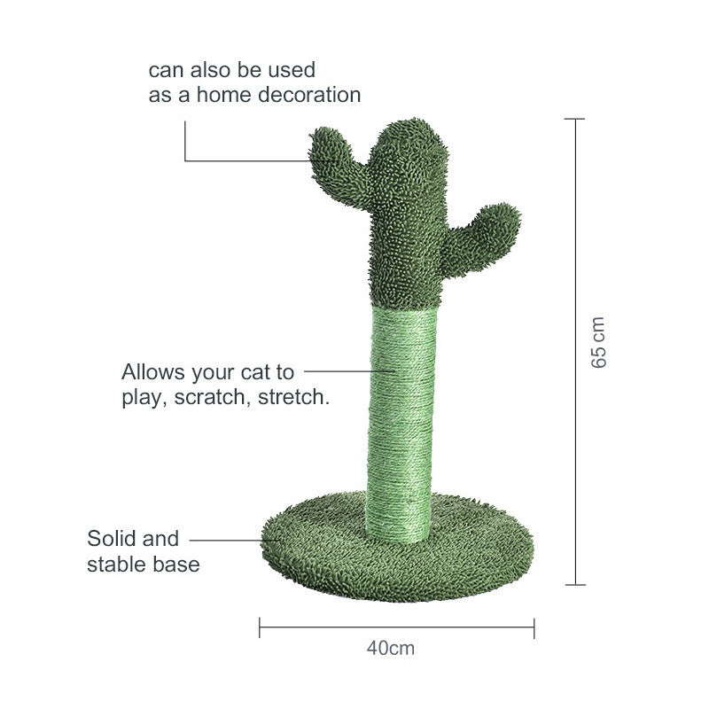 Cactus Scratching Post with Natural Sisal Rope Hanging Ball for Cats