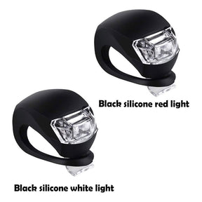 LED Bicycle Silicone Tail Light Kit Waterproof Mountain Bike Headlight 4 Pack Black