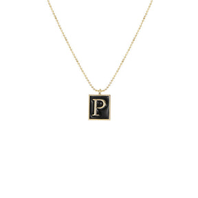 English Letters Oil Drop Pendant Necklace As Gift For Men Women-P