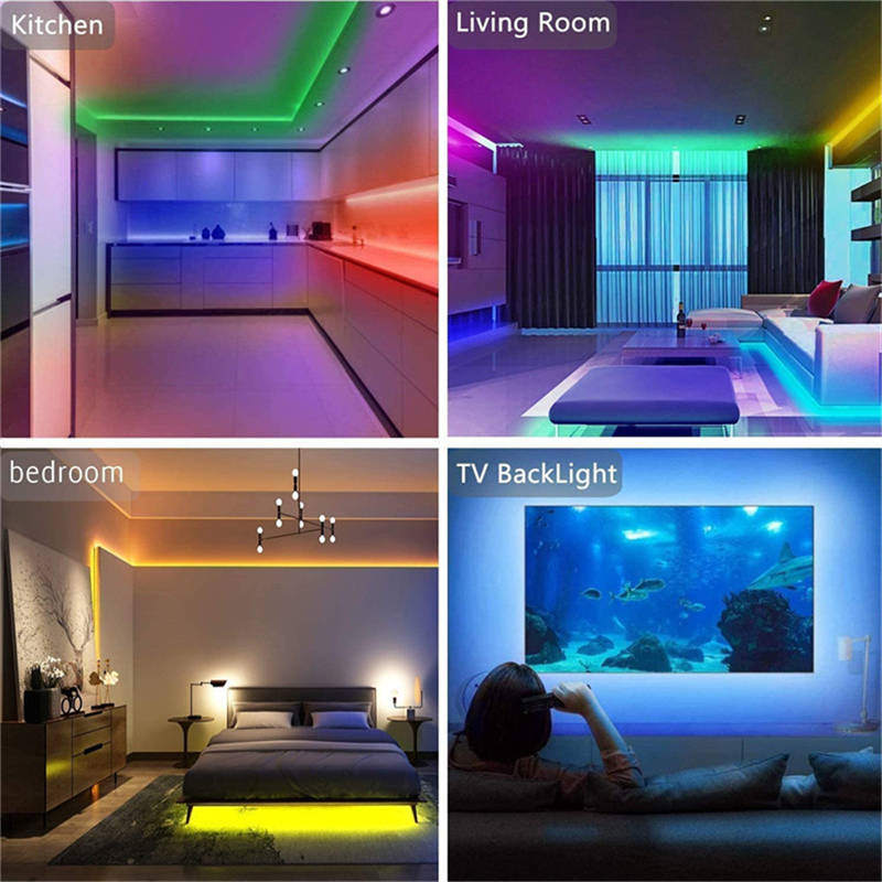 16.4ft/32.8ft Led Strip Lights RGB 2835 Color Changing LED Light Strips Kit with 44 Keys Ir Remote