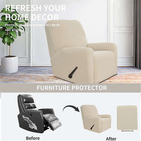 Recliner Stretch Sofa Slipcover Sofa Cover 4-Pieces Furniture Protector Couch Soft-Wine Red