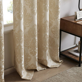 2 Panels Gothic Style Blackout Curtains Grommets Drapes-Apricot