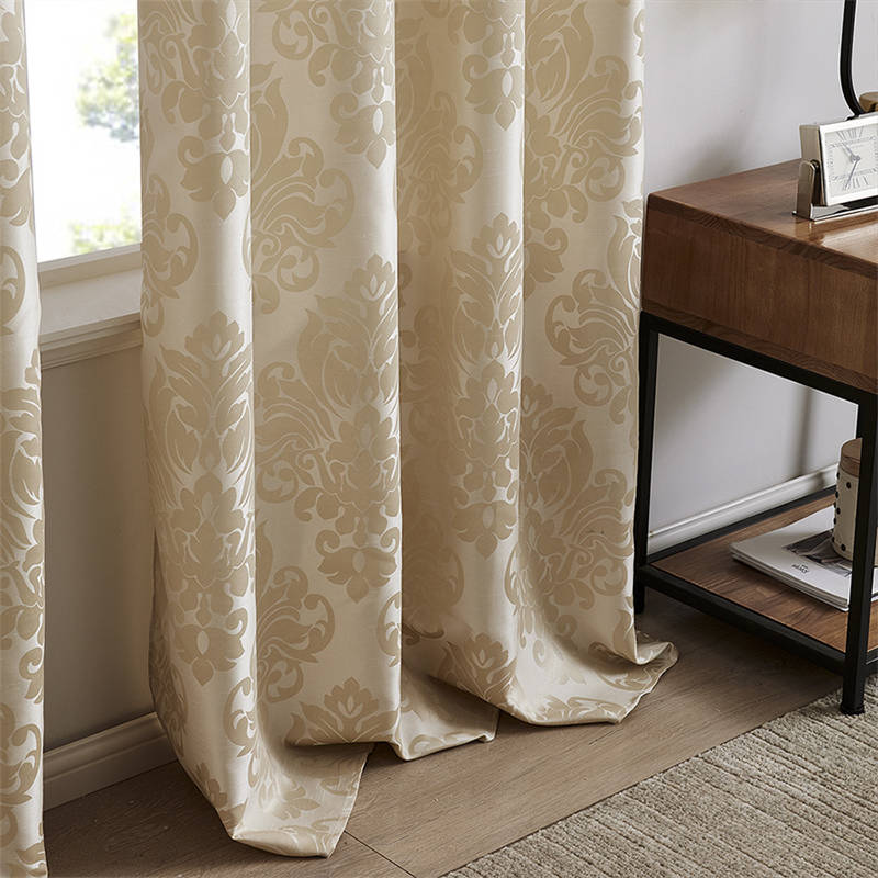 2 Panels Gothic Style Blackout Curtains Grommets Drapes-Apricot