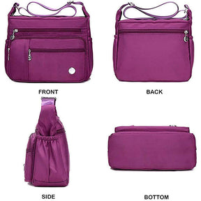 Women Shoulder Handbag Roomy Multiple Pockets Fashion Crossbody Purse-Purple