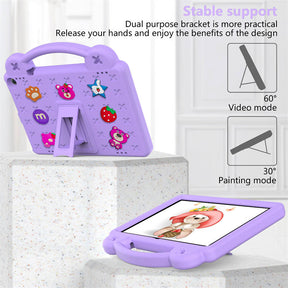 Strawberry Tablet Case With Holder Shoulder Strap for ONN 10.1 Inch 2022 Gen3-LightPurple