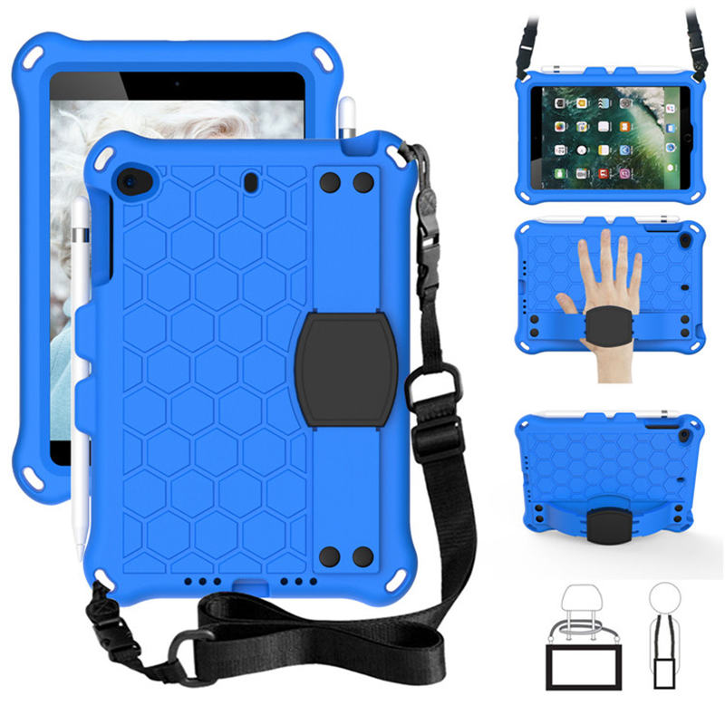 Hive iPad Case For iPad Mini 1/2/3/4/5 Durable Stand Cover With Shoulder Strap-BlueBlack