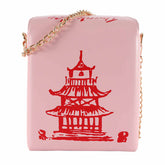 Fashion Crossbody Bag Chinese Takeout Box Style Clutch Bag for Girl-Pink