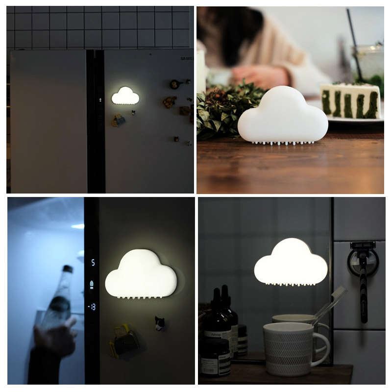 USB Cloud Night Light Sound Control Touch Portable Bedroom Decoration Lamp-White