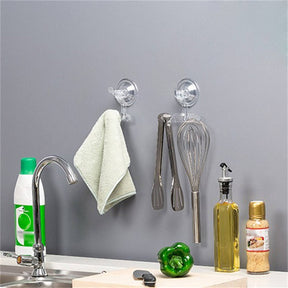 Bathroom Clear Suction Hooks Reusable Vacuum Suction Cup Hook Razor Holder Multi-Use for Home Three-Hooks