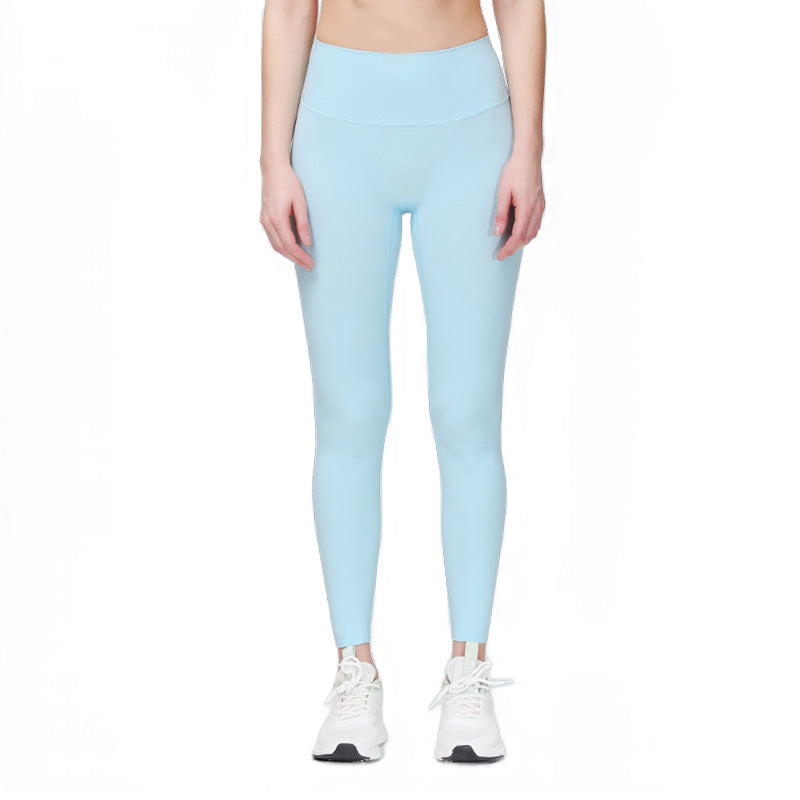 Womens Yoga Pants Breathable Naked Feeling Fitness Leggings-Light Blue