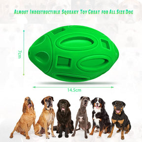 Dog Squeak Toys for Aggressive Chewers Durable Pet Rubber Football Toys-Green