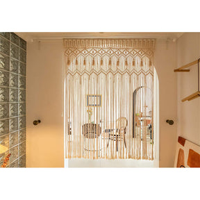 Macrame Curtain Boho Woven Wall Hanging Window Curtains 52''W x 71''L