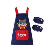 Children Cute Animal Pattern Painting Waterproof Apron Set-Fox