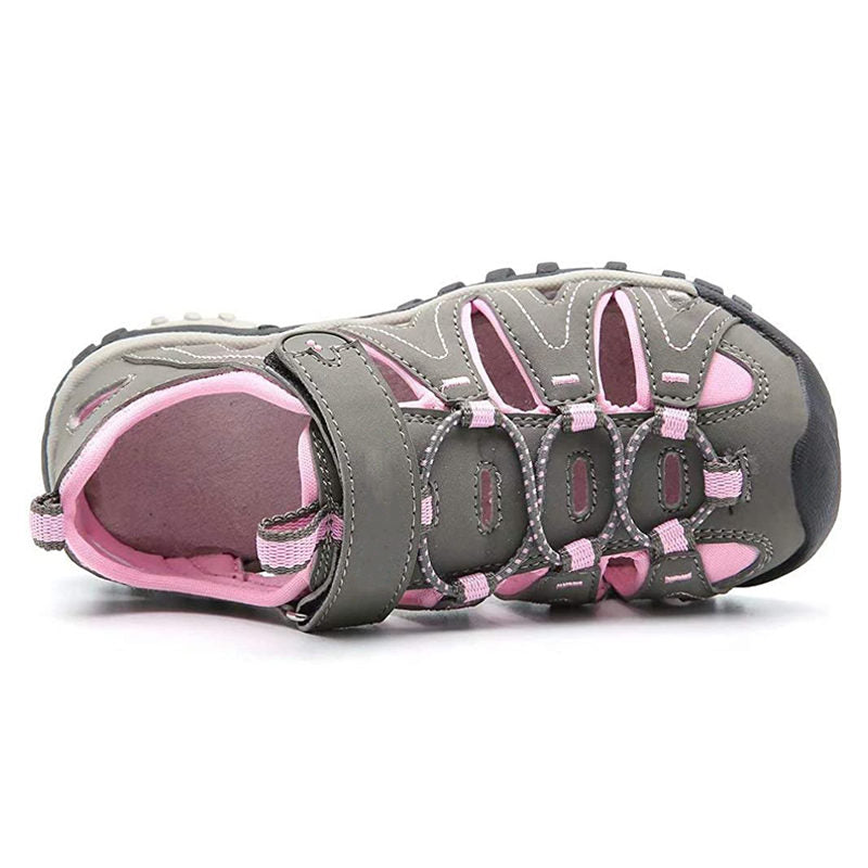 Boys Girls Sport Water Sandals Closed-Toe Outdoor Non-slip Flat-Pink