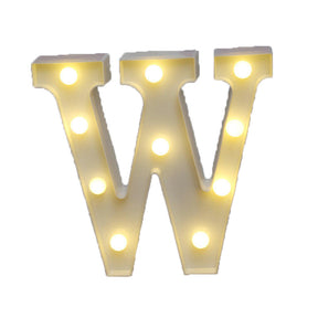 Decorative Led Light Up Number Letters White Plastic Marquee Number Lights Sign Party Wedding Decor Battery Operated (W)