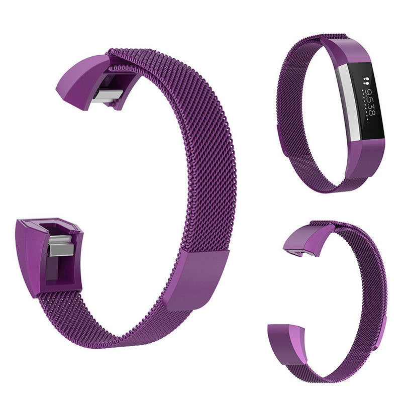 Magnetic Milanese Stainless Steel Strap  For Fitbit Alta/Alta HR Fashion Accessorie-Purple