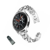DPXZ 20MM Stainless Steel Bling Watch Band Quick Release Strap Replacement Wristband For Samsung For Women-Silver