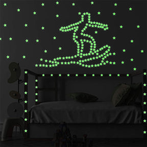 Luminous Stars Plastic Wall Stickers Glow In The Dark For Home Art Decor-Yellow