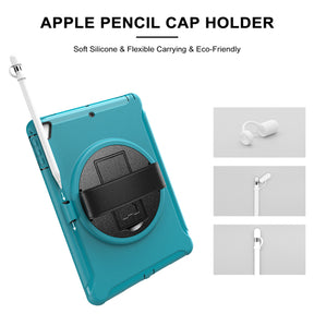 Spider Man 3-Layer Multi-Function Case With Pencil Holder+Cap For iPad 5/6 iPad Air1/2 iPad Pro 9.7-Light Blue