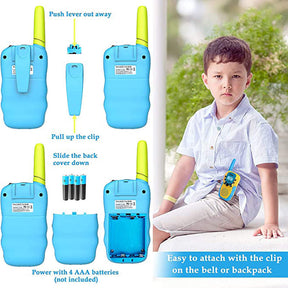 Walkie Talkies Kid Toy 2 Pack Long Range Handheld Radio Game Gifts for Boys Girls-Blue