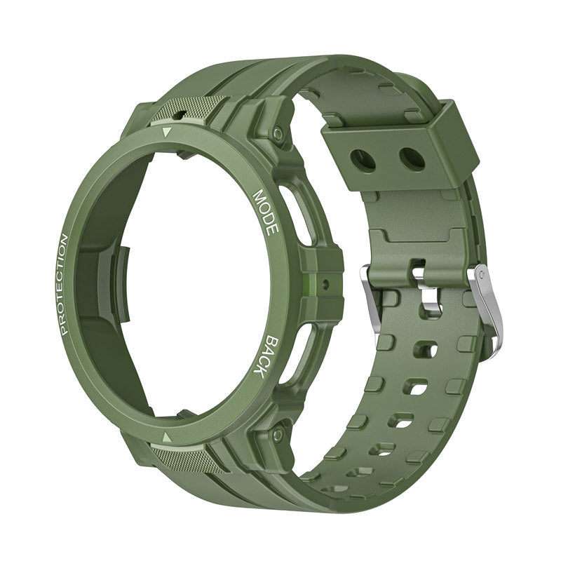 TPU Rugged Watchbands with Protective Case for Samsung Galaxy Watch 5 Pro 45mm Watch 4-Green